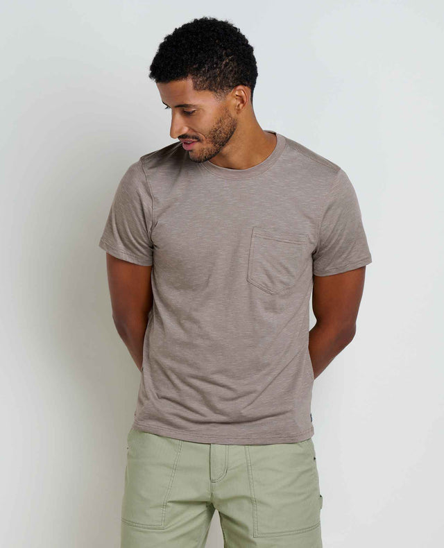 Toad & Co Tempo Crew Short Sleeve Pocket Tee - Dark Chino Dark Chino