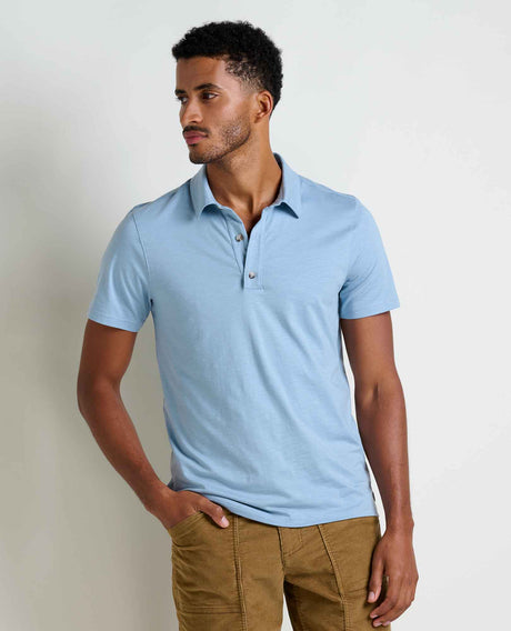 Toad & Co Tempo Short Sleeve Polo - Weathered Blue Weathered Blue