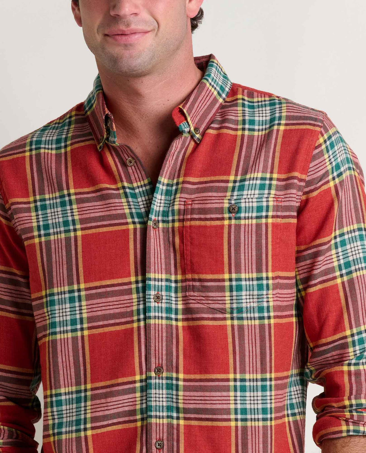 Toad Co. Mens Airsmyth Long Sleeve Shirt Campfire windowpane