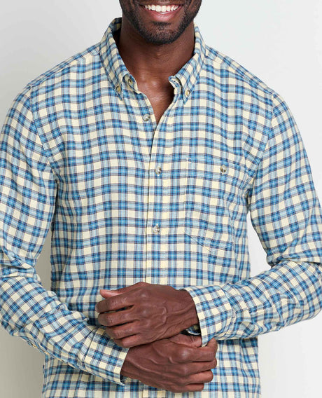 Toad & Co Men's Airsmyth Long-Sleeve Shirt - Glacier Small Scale Plaid Glacier Small Scale Plaid