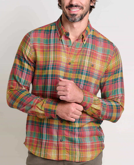 Toad & Co Men's Airsmyth Long-Sleeve Shirt - Sundown Madras Sundown Madras