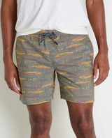 Toad & Co Mens Boundless Pull-On Short - 7in. - Olive Trout Print Olive Trout Print /  / 7in