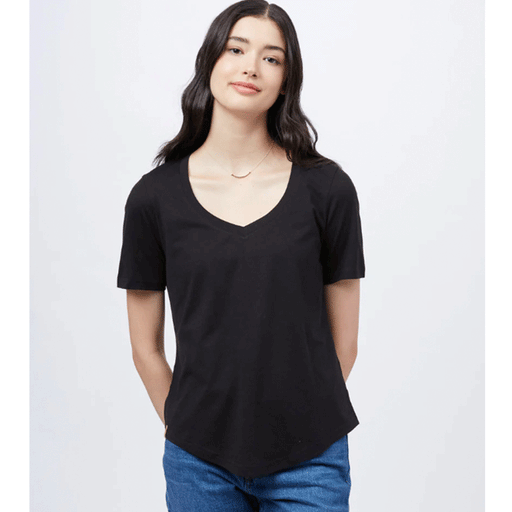 Tentree Women's TreeBlend V-Neck T-Shirt Meteorite Black