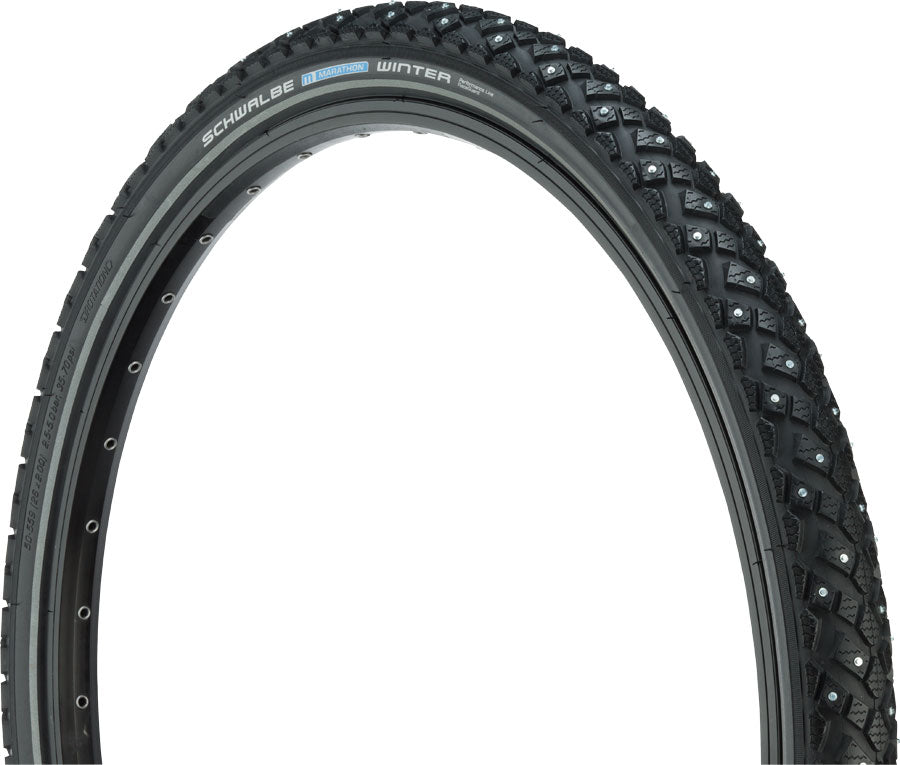 Schwalbe Marathon Winter Plus Tire 26X2 Clincher, Wire, Steel Studs Black