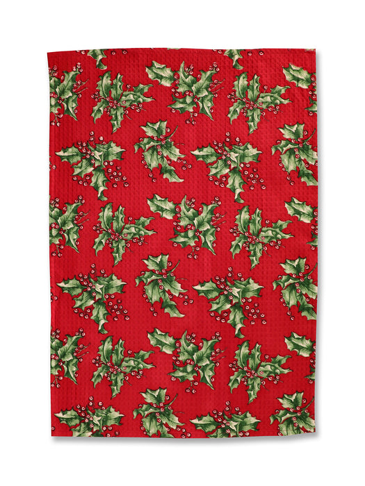 April Cornell Holly Tea Towel Individual Red