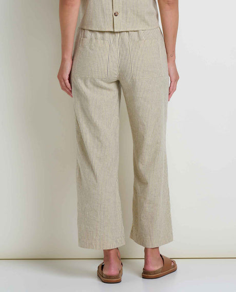 Toad & Co Taj Hemp Wide Leg Pant - Barley Railroad Stripe