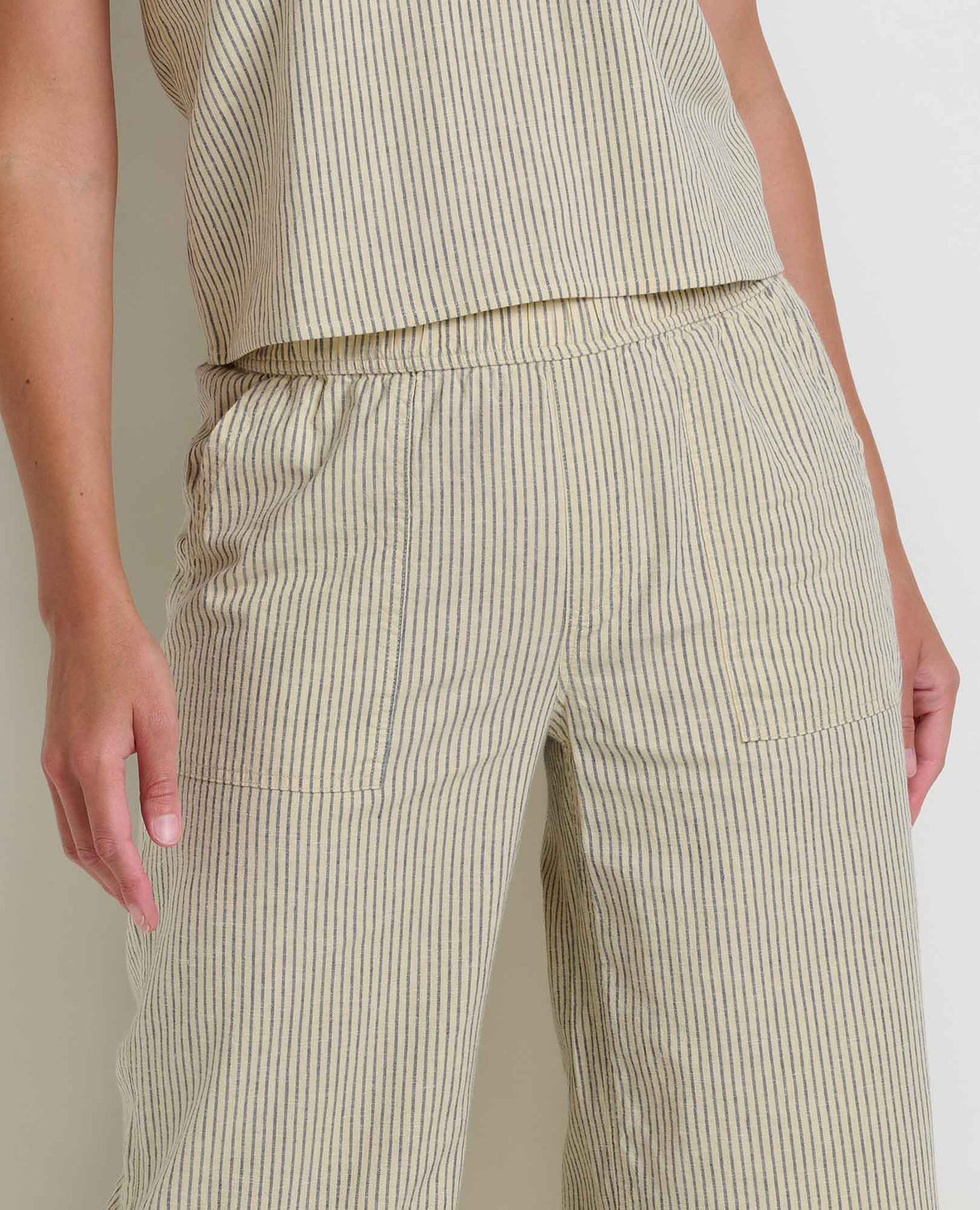 Toad & Co Taj Hemp Wide Leg Pant - Barley Railroad Stripe