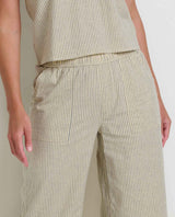 Toad & Co Taj Hemp Wide Leg Pant - Barley Railroad Stripe