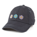 Life Is Good Three Painted Daisies Sunwashed Chill Cap - Jet Black Jet Black