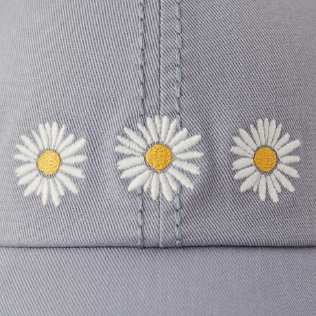 Life Is Good Three Painted Daisies Sunwashed Chill Cap - Stone Blue