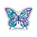 Life Is Good Tie Dye Butterfly Small Die Cut Decal Cloud white