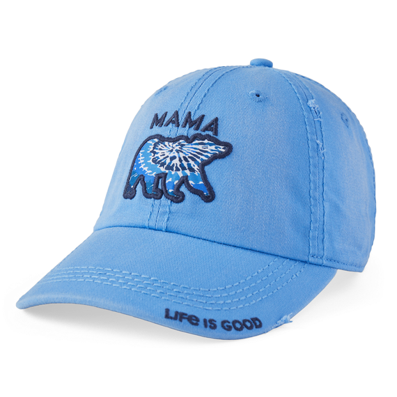 Life Is Good Tie Dye Mama Bear Sunwashed Chill Cap Cornflower blue