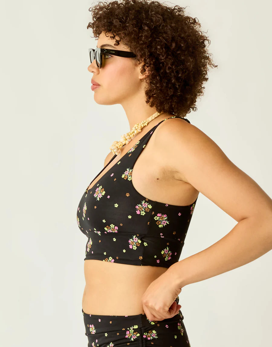 Carve Designs Tofino Swim Top - Black Floret