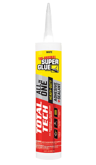 Super Glue Total Tech White All-in-One Adhesive and Sealant - (4.2oz & 9.8oz) / White