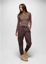 Prana Touchstone Henley Long Sleeve - Carob Heather