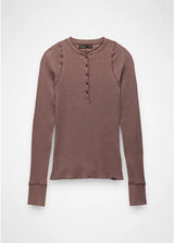 Prana Touchstone Henley Long Sleeve - Carob Heather