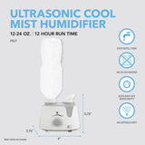 Perfect Aire Travel Size Ultrasonic Cool Mist Humidifier with Water Bottle Adapter