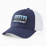 Life Is Good Tree Patch hard Mesh Back Cap - Darkest Blue Darkest Blue