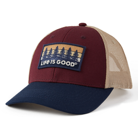 Life Is Good Tree Patch Hard Mesh Back Cap Mahogany brown