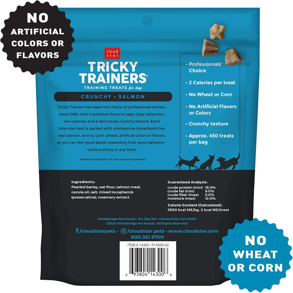 Cloudstar Tricky Trainers Crunchy Dog Treats with Salmon - 8oz