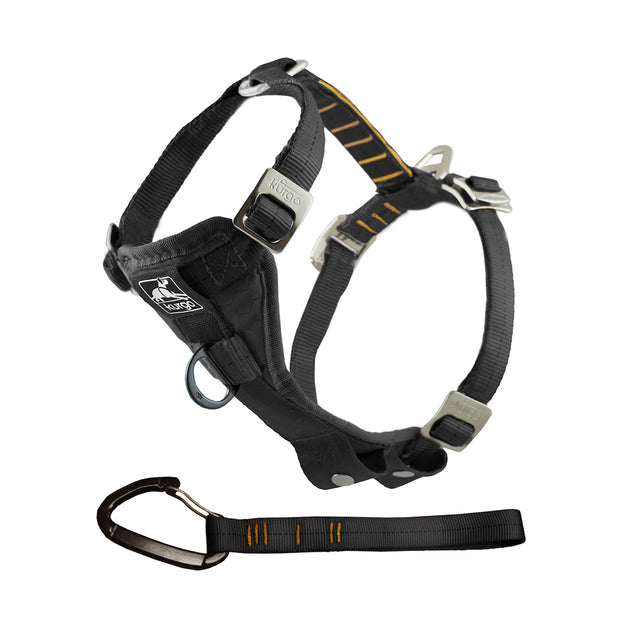 Kurgo Enhanced Strength Tru-Fit Dog Car Harness Black / Orange Trim