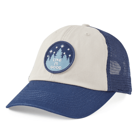 Life Is Good Twinkling Tree Forest Soft Mesh Back Cap Bone