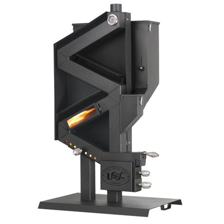 US Stove Gravity Fed Non-Electric Pellet Stove Black