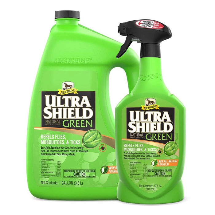 Absorbine UltraShield Green Natural Fly Repellent - (32oz & 1 Gallon)