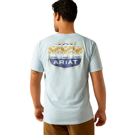 10058898 Mns Ogden Valley Badge T-shirt - Light Blue Light blue