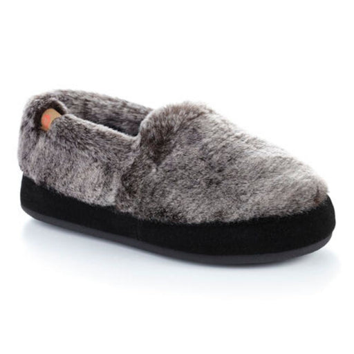 Women's Acorn Moc Slippers With Cloud Cushion Comfort Charcoal Faux Fur