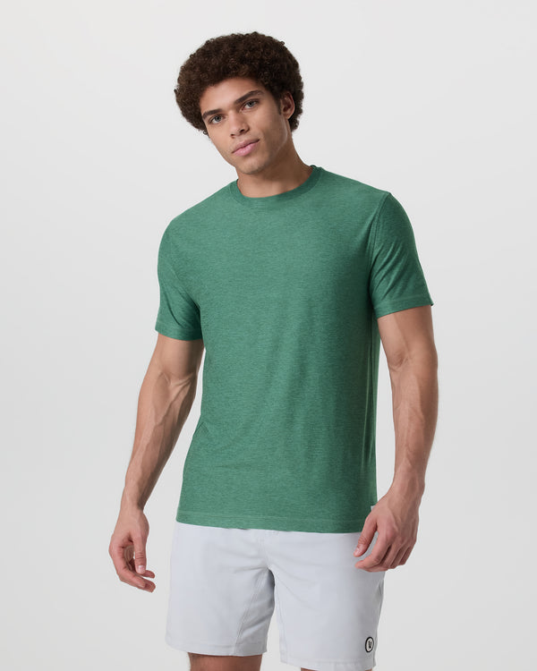 Vuori Strato Tech Tee - Hedge Green Heather Hedge Green Heather