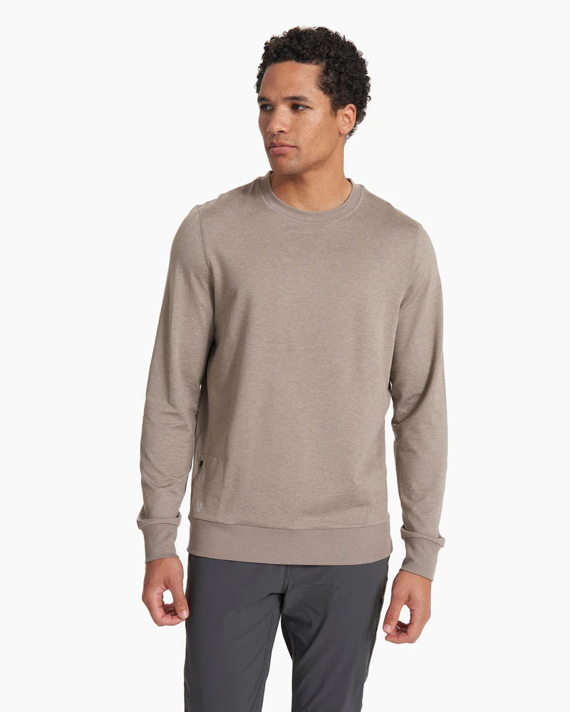 Vuori Men's Ponto Performance Crew Walnut heather