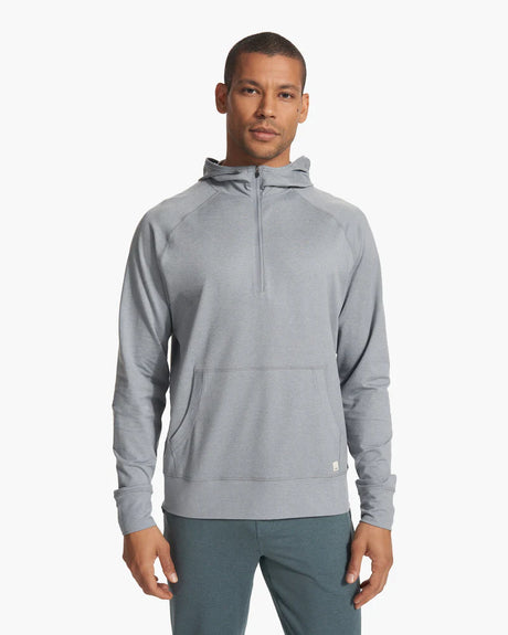 Vuori Men's Ponto Performance Half Zip Hoodie - Steel Heather Steel Heather