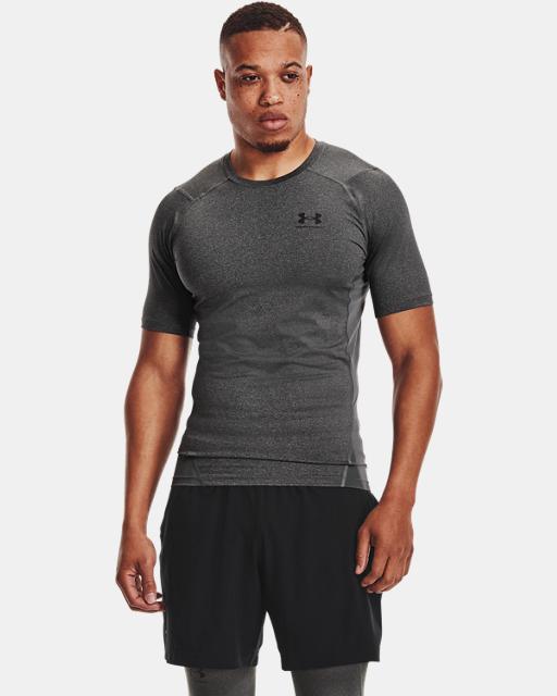 Under Armour Men's HeatGear Short Sleeve Carbon heather/black