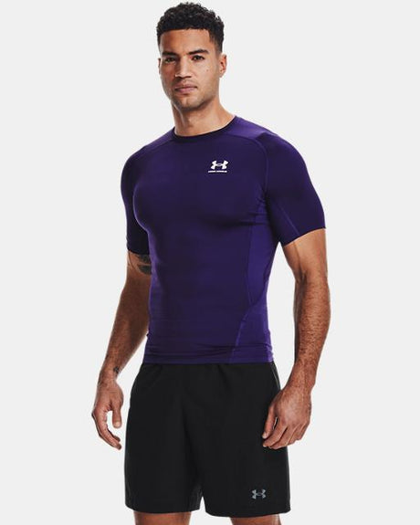 Under Armour Men's HeatGear Short Sleeve Purple/white