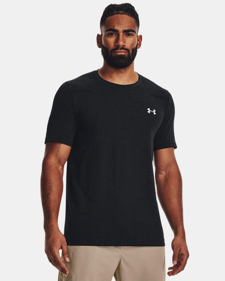 Under Armour Men's Ua Seamless Grid Short Sleeve Black/mod gray