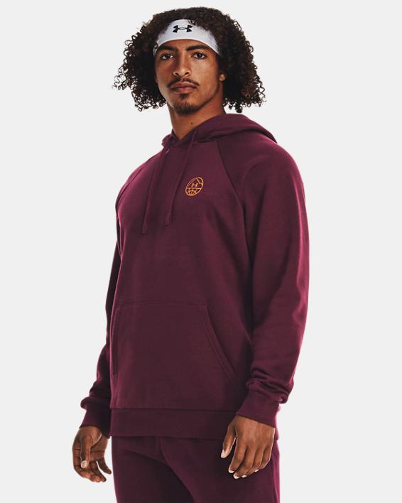 Under Armour Men's Ua Rival Fleece Mountain Hoodie Dkmaroon/yellowochre