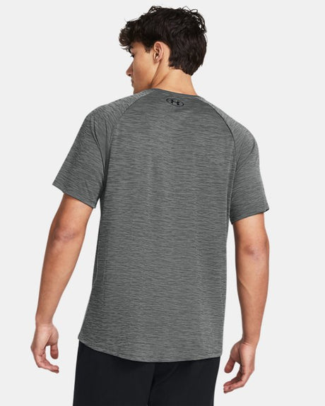 Under Armour Men's UA Tech Textured Short-Sleeve - Castlerock/Black Castlerock/Black