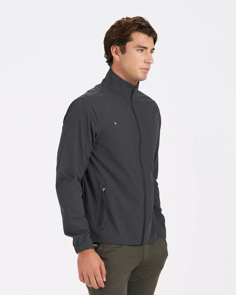 Vuori Men's Venture Track Jacket - Black Linen Texture Black Linen Texture