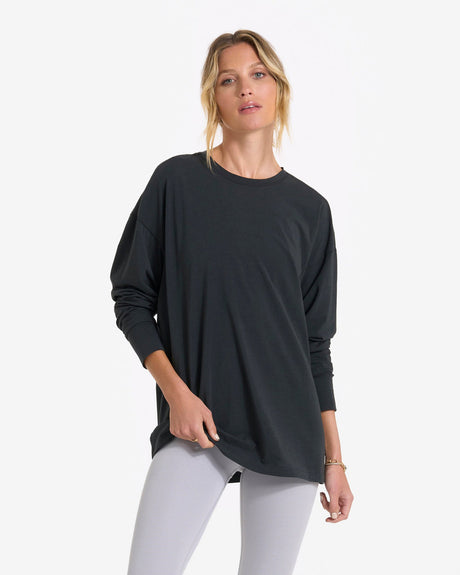 Vuori Long-Sleeve Feather Tee - Washed Black Washed Black