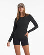 Vuori Women's Long-sleeve Lux Crew Black heather