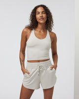 Vuori Halo Performance Crop 2.0 - Ecru Heather Ecru Heather