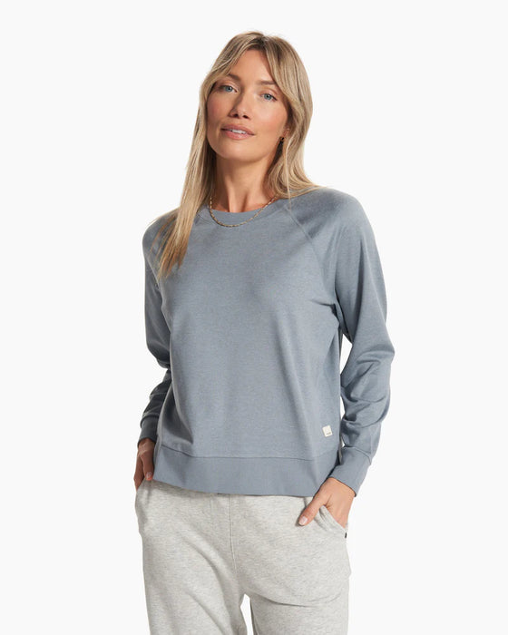 Vuori Women's Long-sleeve Halo Crew Flint heather