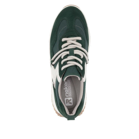 Rieker Women's Joy Shoe - Bottlegreen/Offwhite Bottlegreen/Offwhite