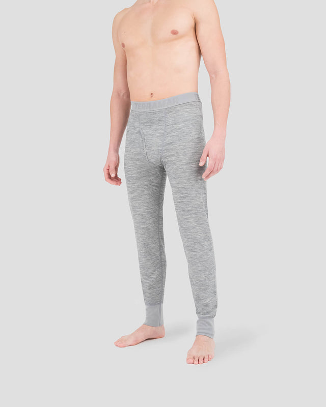 Terramar Men's 3.0 Heritage Heavyweight Merino Wool Bi-layer Thermal Pant - Tall Heather grey