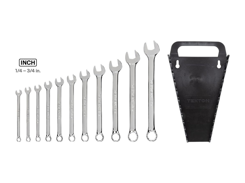 Tekton Combination Wrench Set, 11-Piece (1/4-3/4 in.) - Holder