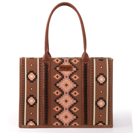 Wrangler Southwestern Pattern Canvas Wide Tote