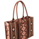 Wrangler Southwestern Pattern Canvas Wide Tote