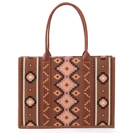 Wrangler Southwestern Pattern Canvas Wide Tote