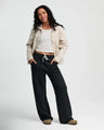 Free Fly Apparel Womens Bamboo Lightweight Fleece Wide Leg Pant Heather black